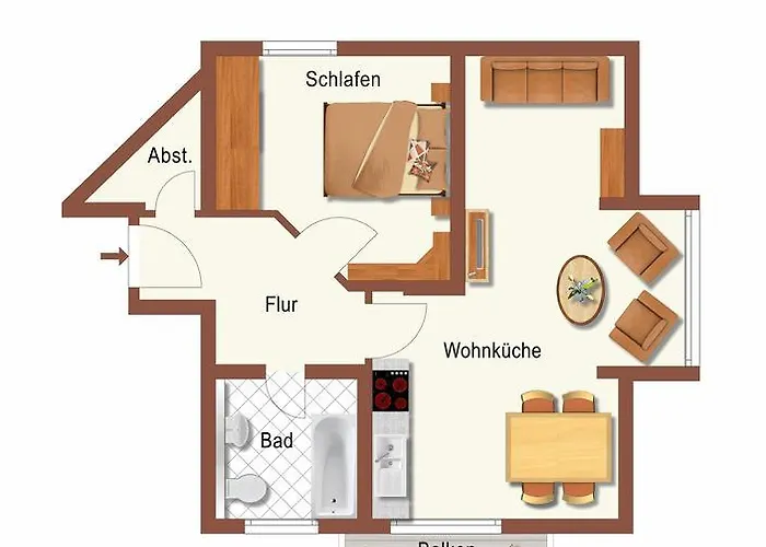 Tine Mit Balkon, Fahrraedern Und Strandkorb Im Sommer